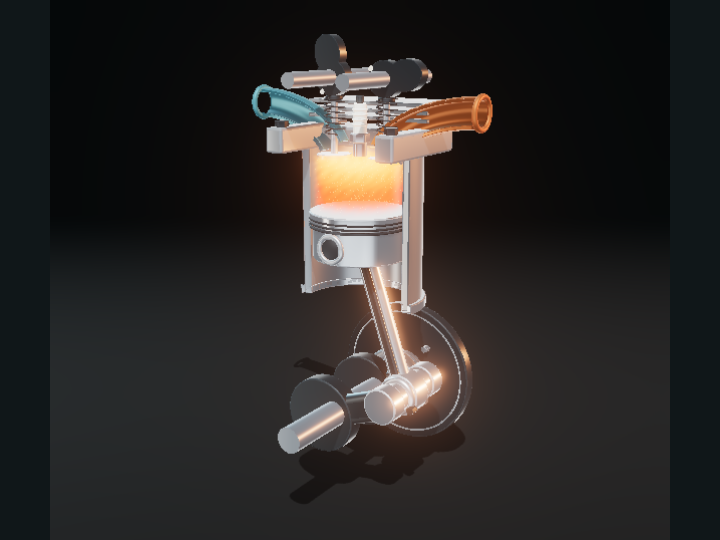 The four-stroke engine: an original 3D cutaway