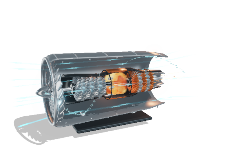 The jet engine: an original 3D cutaway