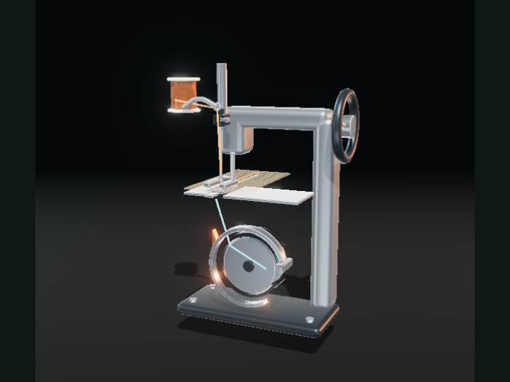 The sewing machine: an original 3D cutaway